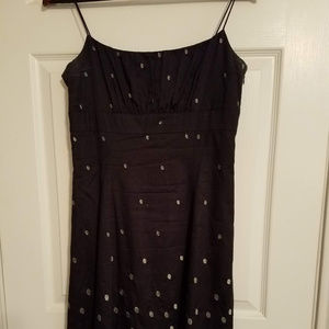 Ann Taylor Strappy Black Dress W/metallic accents